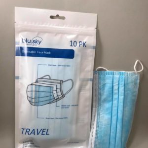 Disposable Face Mask (Blue/Black)