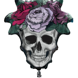 Foil Balloon Floral Skull
