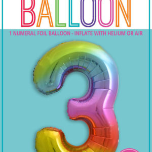 Foil Number Balloon (Rainbow)