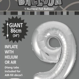 Foil Number Balloon (Silver)