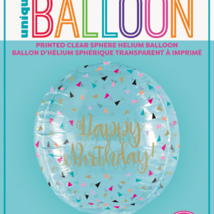 Printed Clear Sphere Colourful Birthday Balloon
