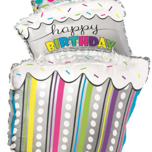 Foil Balloon Birthday Cake Shape